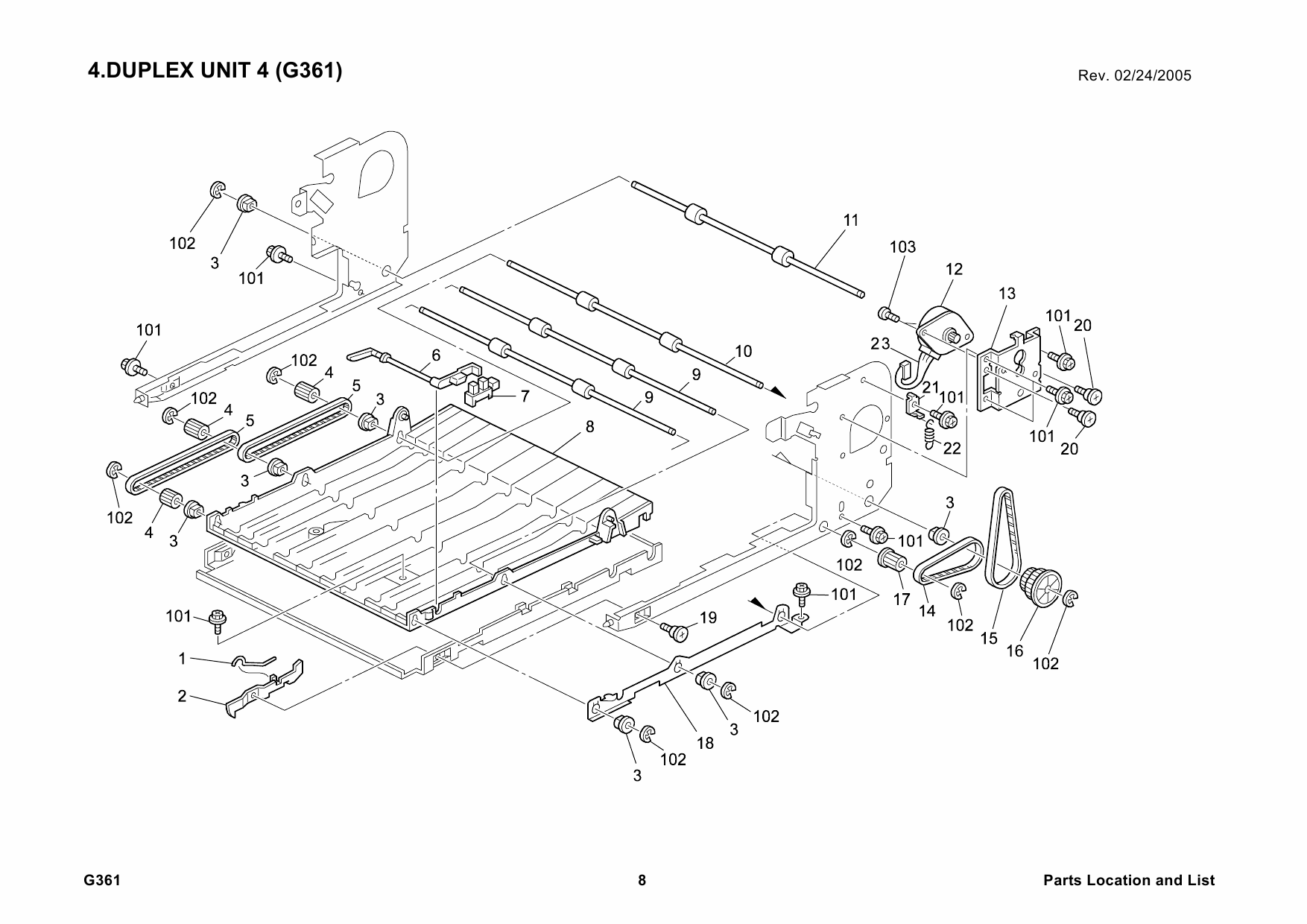 RICOH Options G361 DUPLEX-UNIT-AD450 Parts Catalog PDF download-5 RICOH Options G361 DUPLEX-UNIT-AD450 Parts Catalog PDF download-5